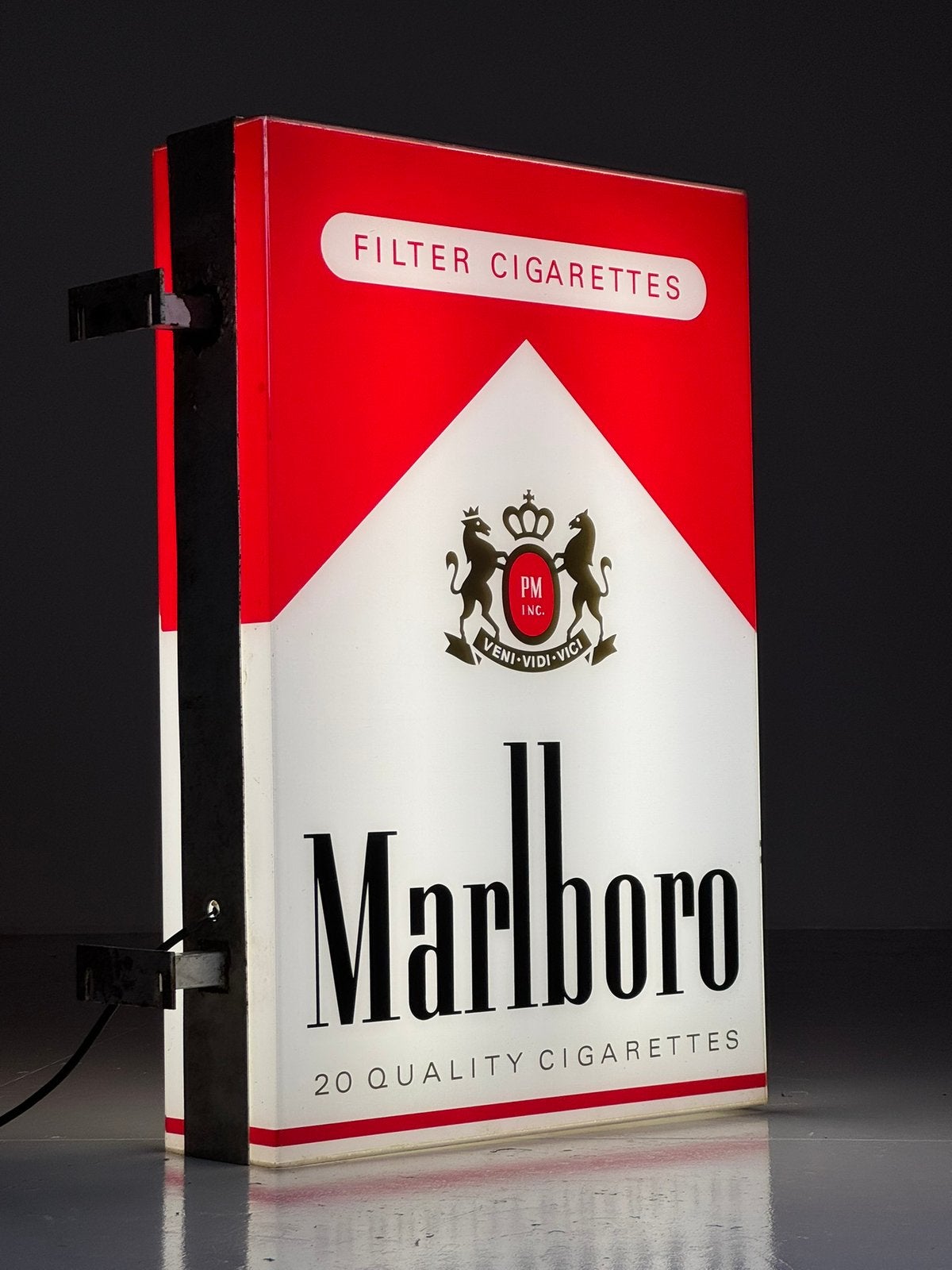 Marlboro lichtbak reclame bord vintage, Ophalen, Gebruikt, Lichtbak of (neon) lamp