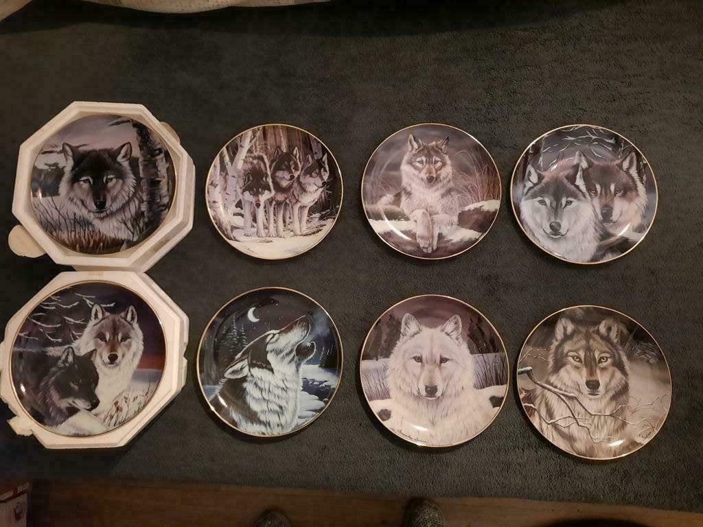 franklin mint borden wolven, Ophalen of Verzenden, Zo goed als nieuw, Porselein, Bord of Schaal