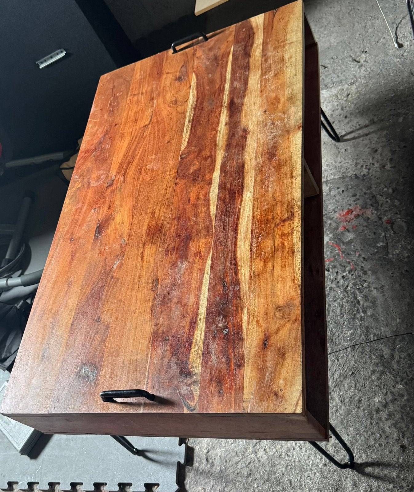 Salontafel massief hout – opbergruimt, Ophalen of Verzenden, Rechthoekig, 100 tot 150 cm, 50 tot 100 cm