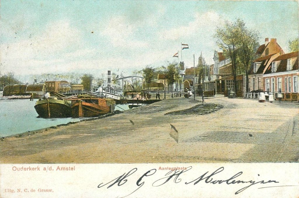 701-413-051 Ouderkerk ad Amstel Aanlegplaats, Verzenden, Voor 1920, Noord-Holland