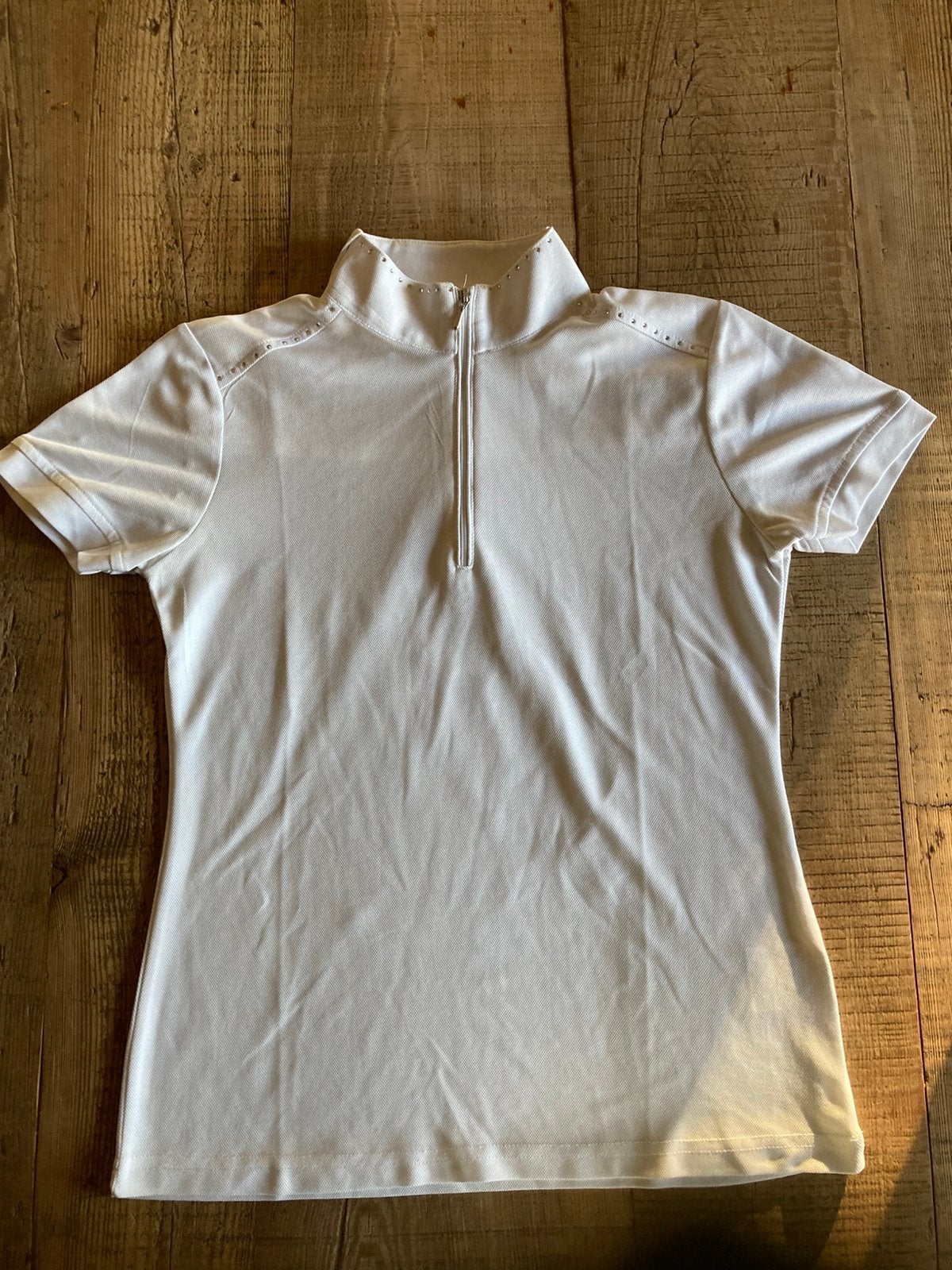 Wedstrijd shirt, wit, maat 176, Dieren en Toebehoren, Paardrijkleding, Gebruikt, Dressuur, XS, Ophalen of Verzenden