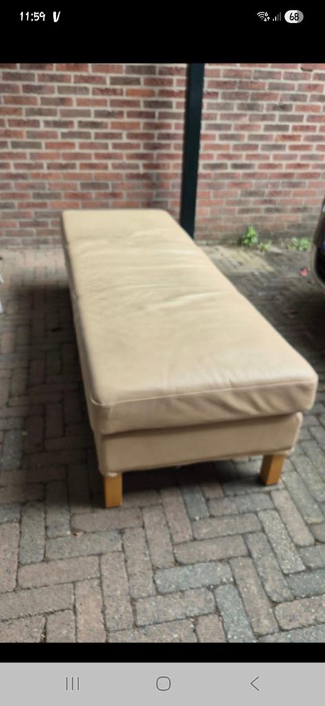 GRATIS Bench (bank zonder leuningen) 180 lang, Ophalen, Gebruikt, 125 cm of meer, Leer