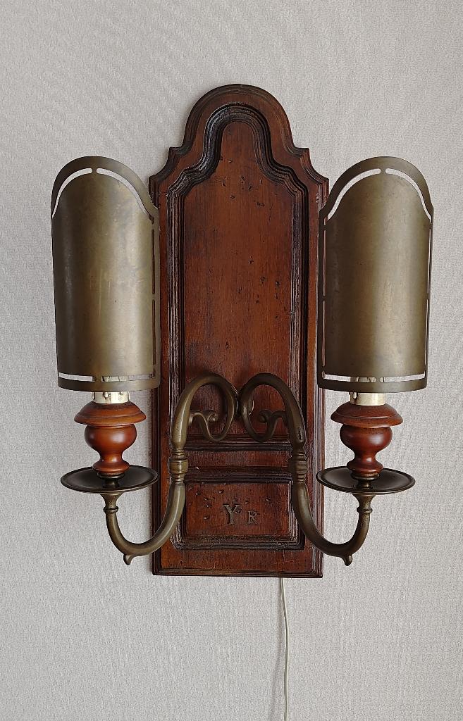 wand schemerlamp klassiek, Huis en Inrichting, Lampen | Wandlampen, Ophalen, Zo goed als nieuw, Glas