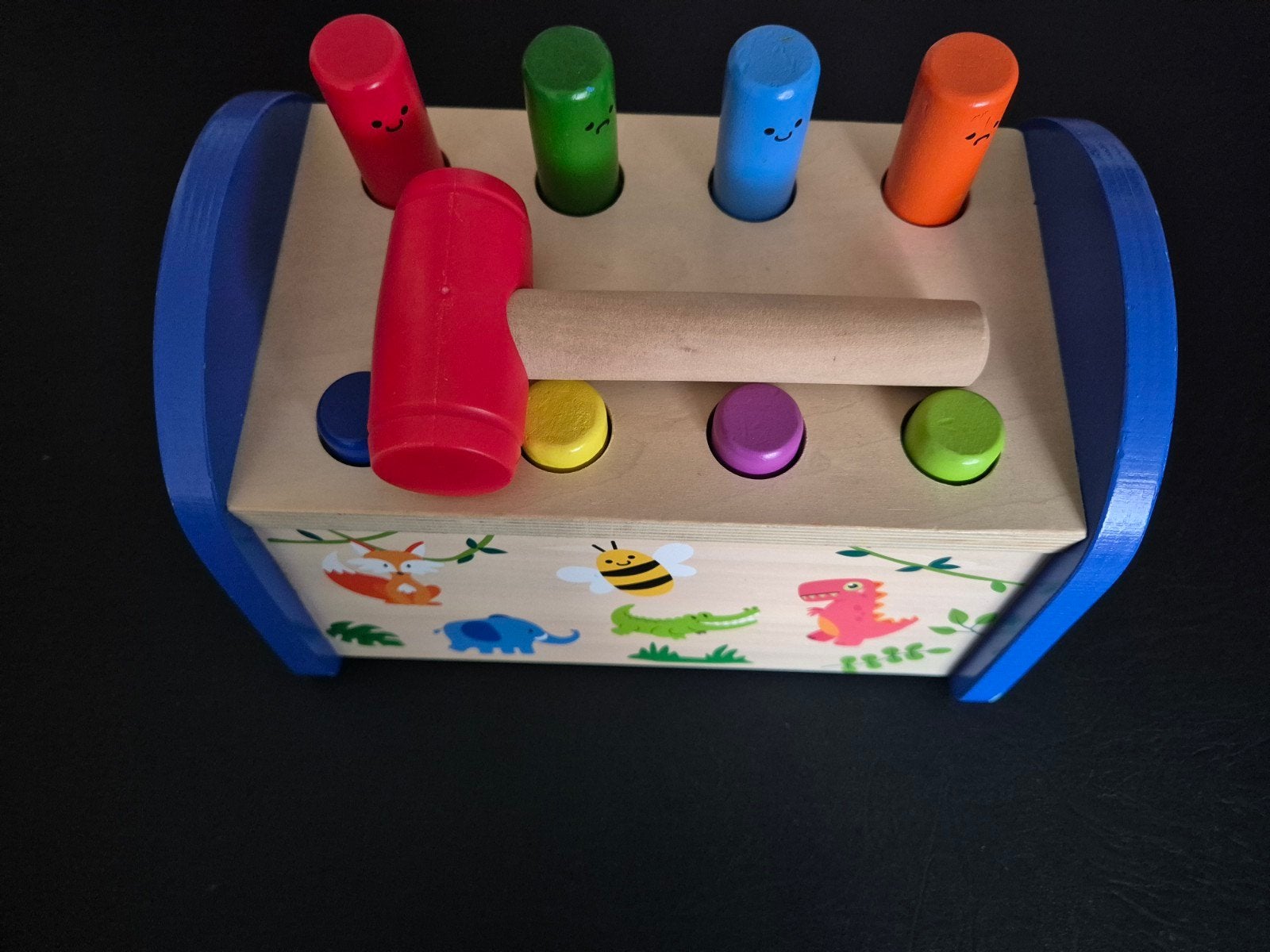 Houten hamertje tik speelgoed met diertjes, Ophalen of Verzenden, Gebruikt, Overige typen