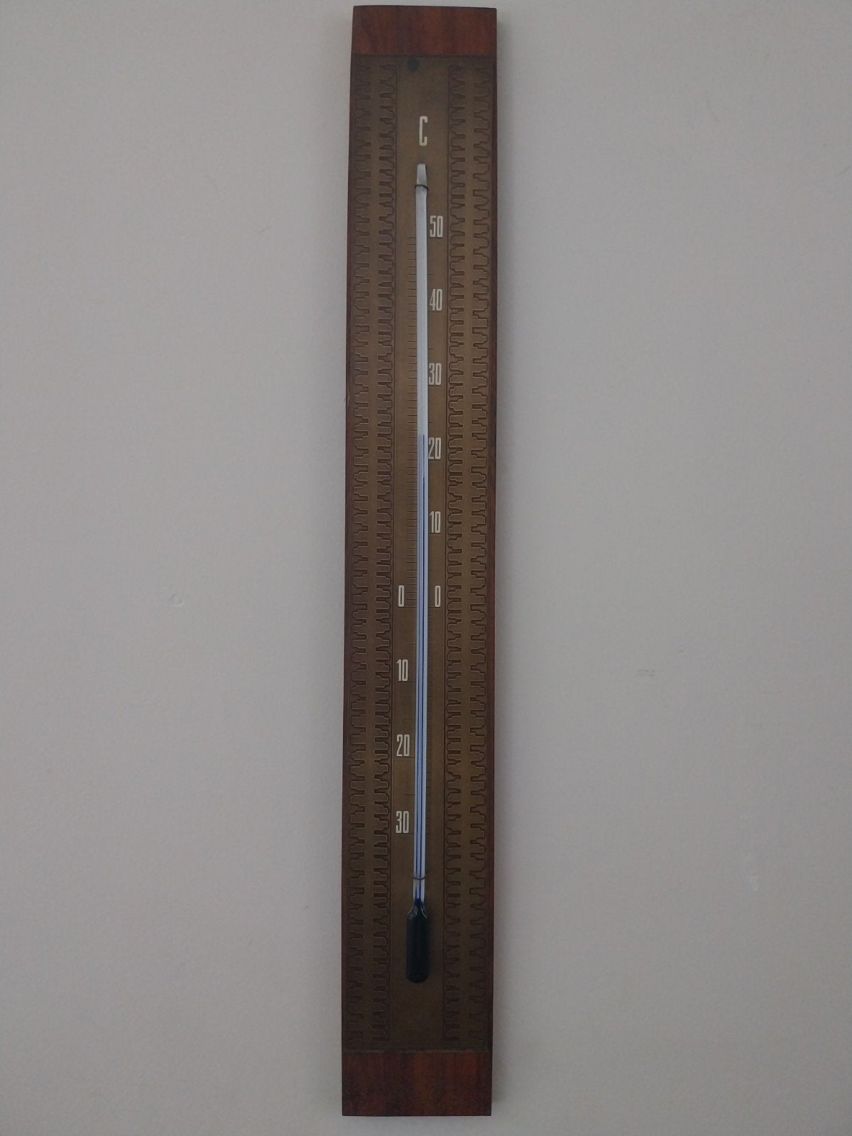 Vintage houten thermometer - Binnen/Buiten, Ophalen, Gebruikt, Overige merken, Hout