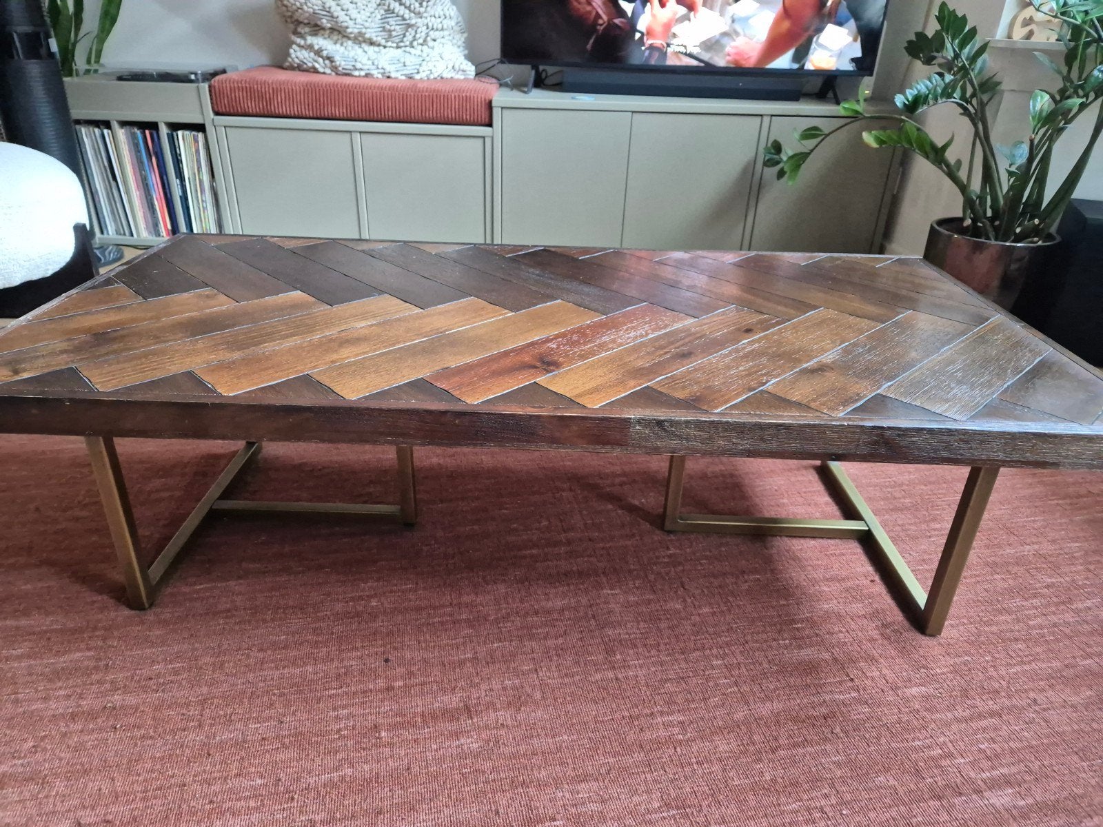 Dutchbone Class salontafel visgraat, Ophalen, Gebruikt, 100 tot 150 cm, 50 tot 100 cm
