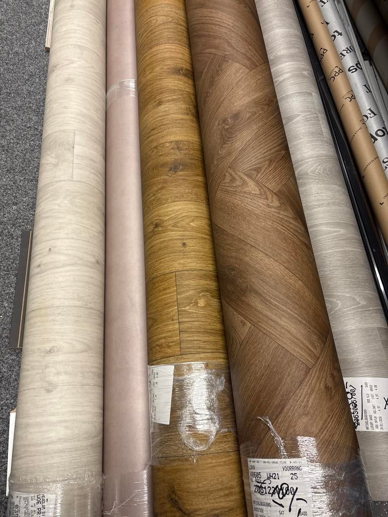 Diverse rollen vinyl vloerbedekking Nova Stone, Ophalen, Beige, Nieuw, 25 tot 50 m²