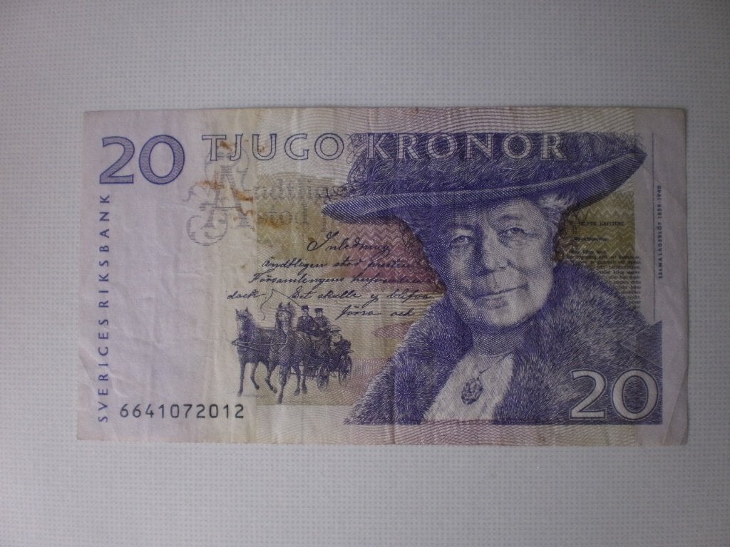 Zweden- 20 Kröner- Bankbiljet, Verzenden, Overige landen, Los biljet