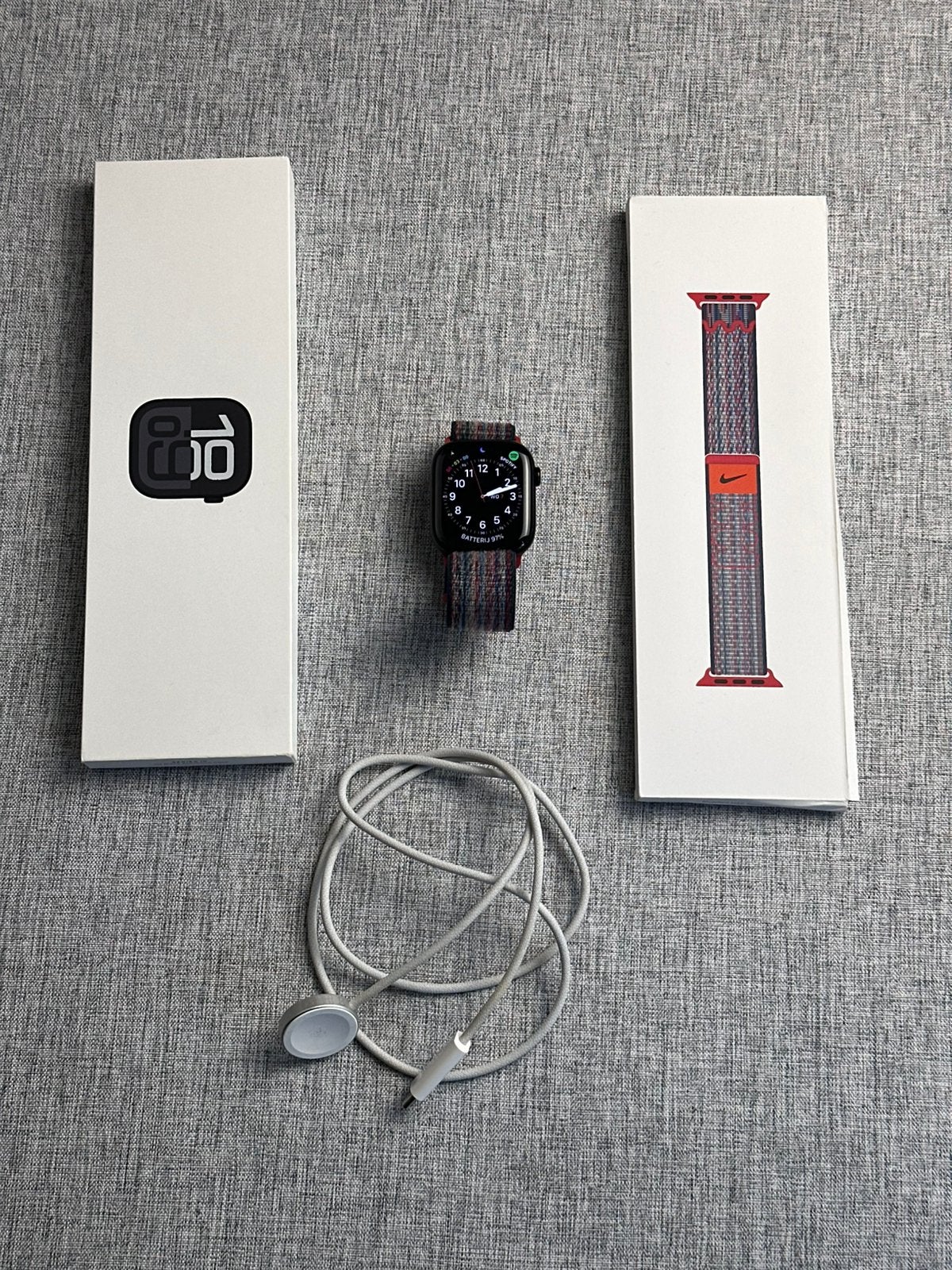 Apple Watch Series 10 GPS 46mm Jet Black – Nike Sport Loop, Zwart, IOS, Ophalen of Verzenden, Zo goed als nieuw
