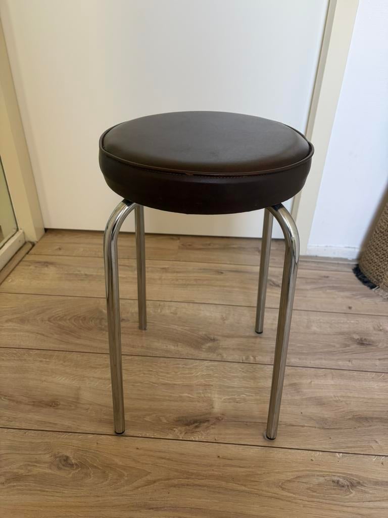 Vintage krukje skai leer, Ophalen, Gebruikt, Overige materialen