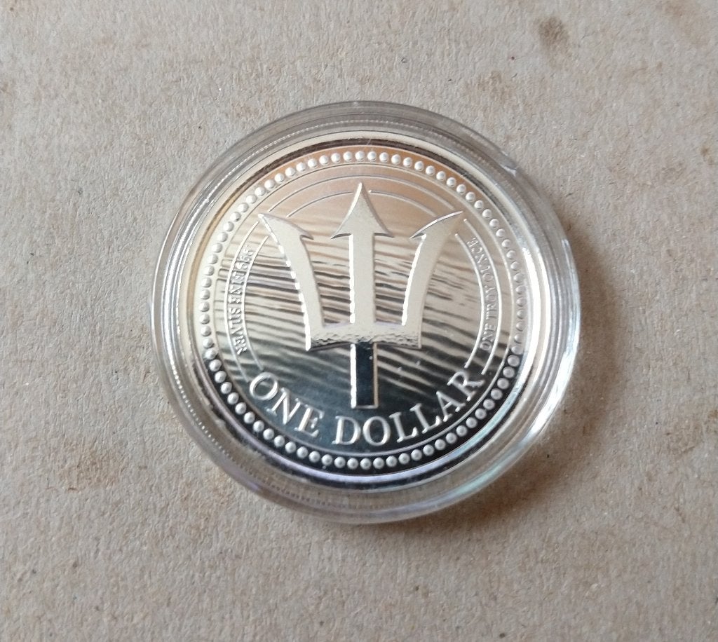 1 oz Zilver munt Trident van 2020 uit Barbados, Ophalen of Verzenden, Zilver
