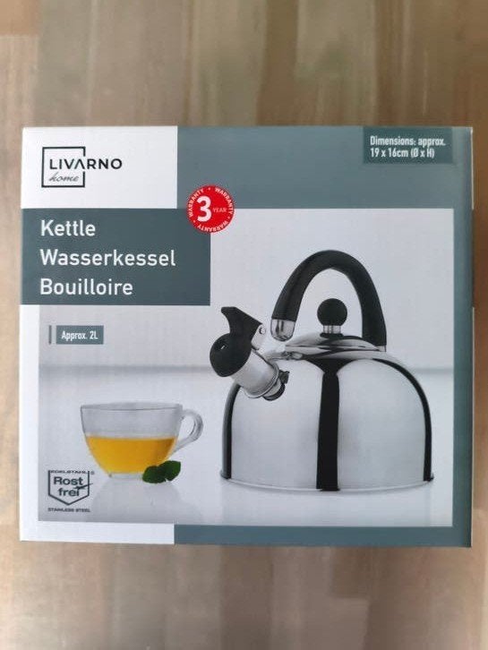 Livarno Home Fluitketel RVS - 2L, 1 tot 2 liter, Ophalen of Verzenden, Nieuw, Rvs