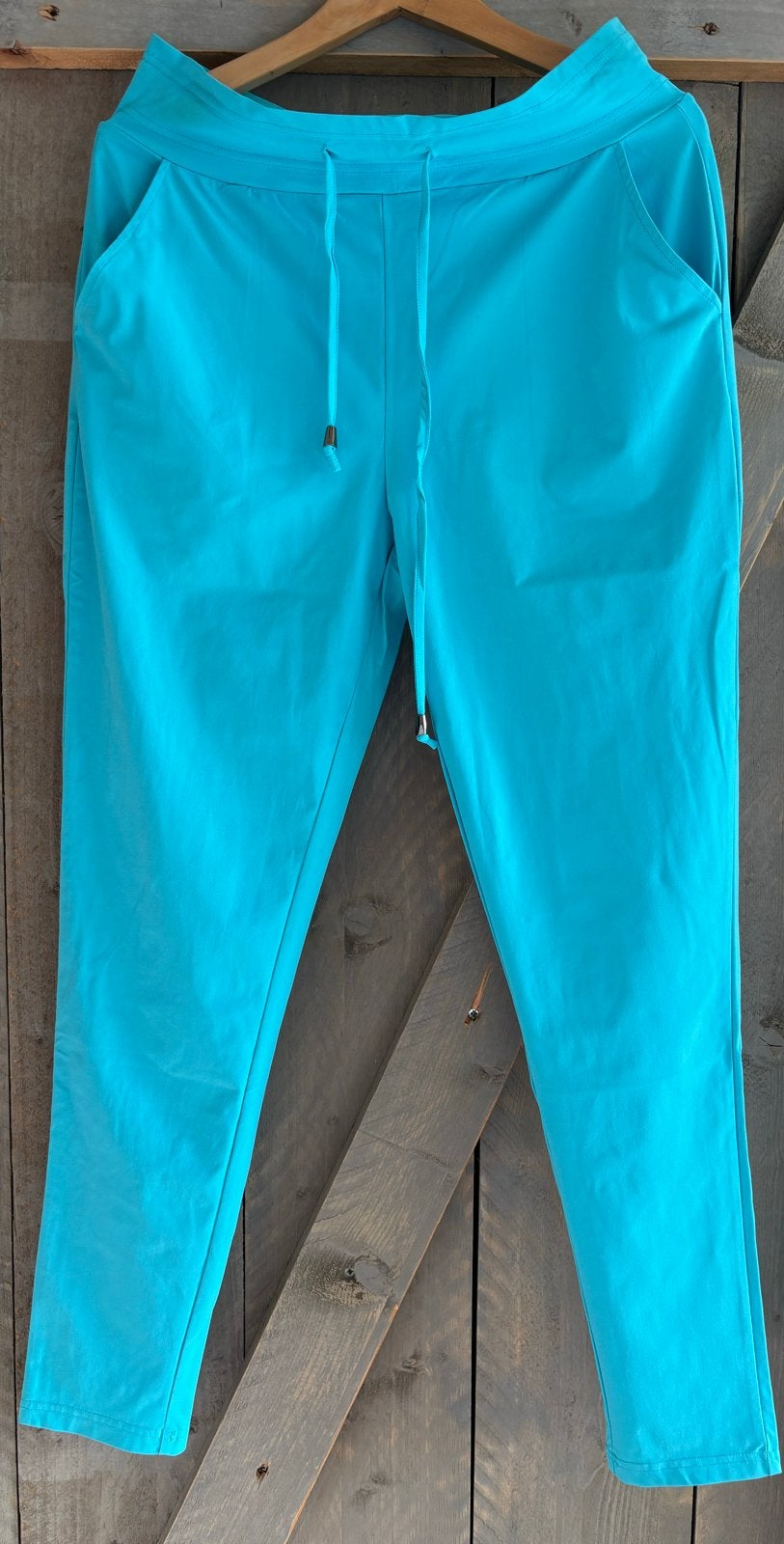 Nicolette Kluijver travelstof slimfit broek - maat L, Blauw, Maat 42/44 (L), Nieuw, Ophalen of Verzenden