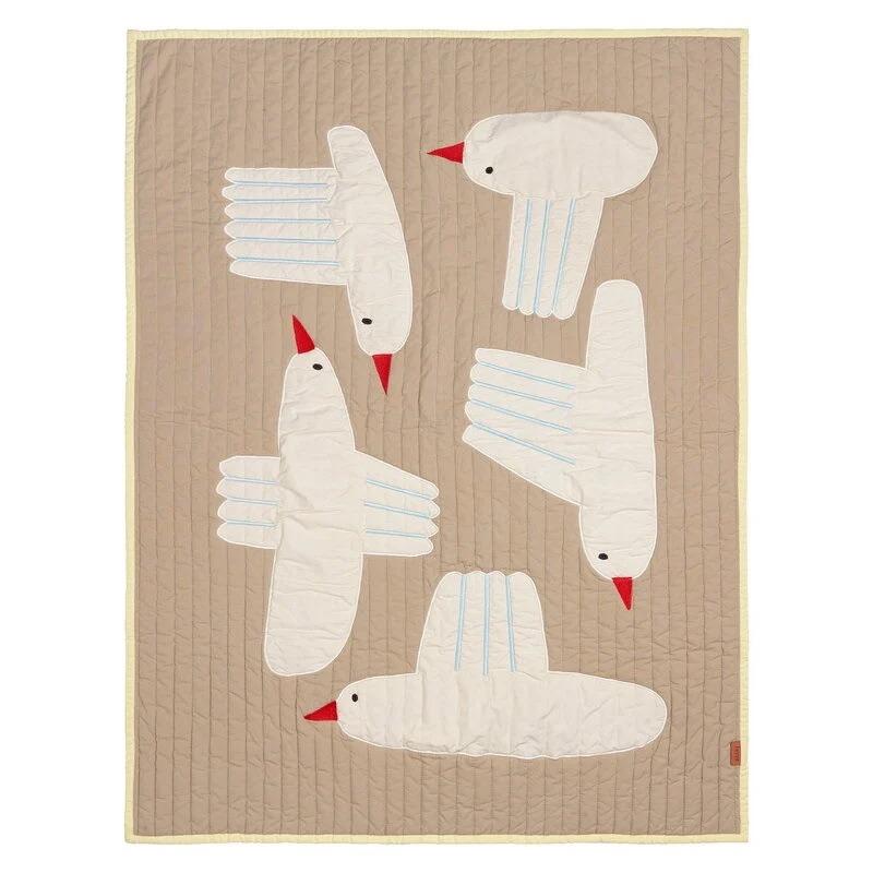 Bird quilted plaid blanket, 80 x 110 cm, Ophalen of Verzenden, Zo goed als nieuw