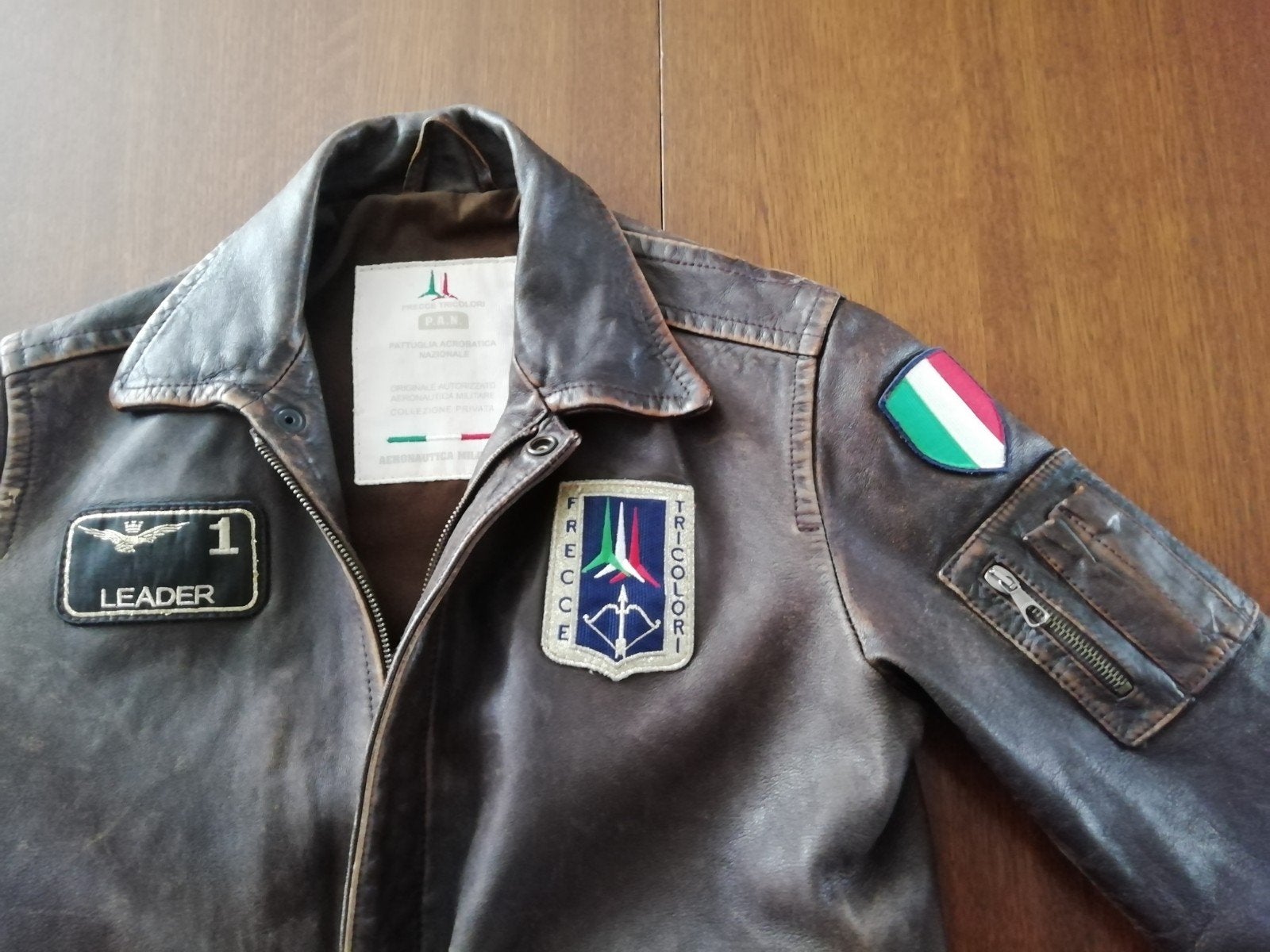 Aeronautica Militare Leren Bomberjack - Maat 14, Bruin, Overige maten, Ophalen of Verzenden, Aeronautica Militare