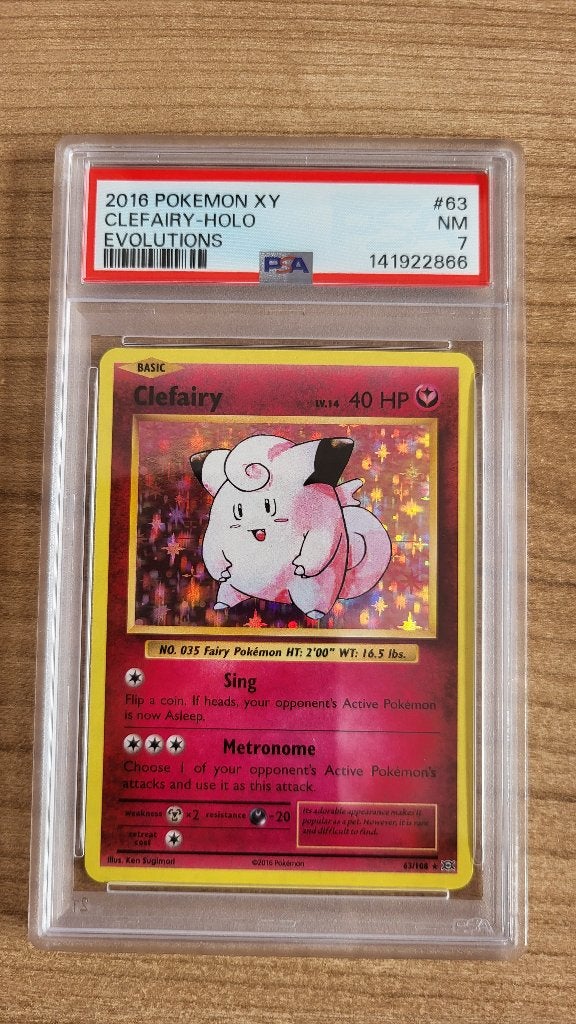 Clefairy #63 Pokemon Evolutions PSA7, Verzenden, Zo goed als nieuw, Losse kaart