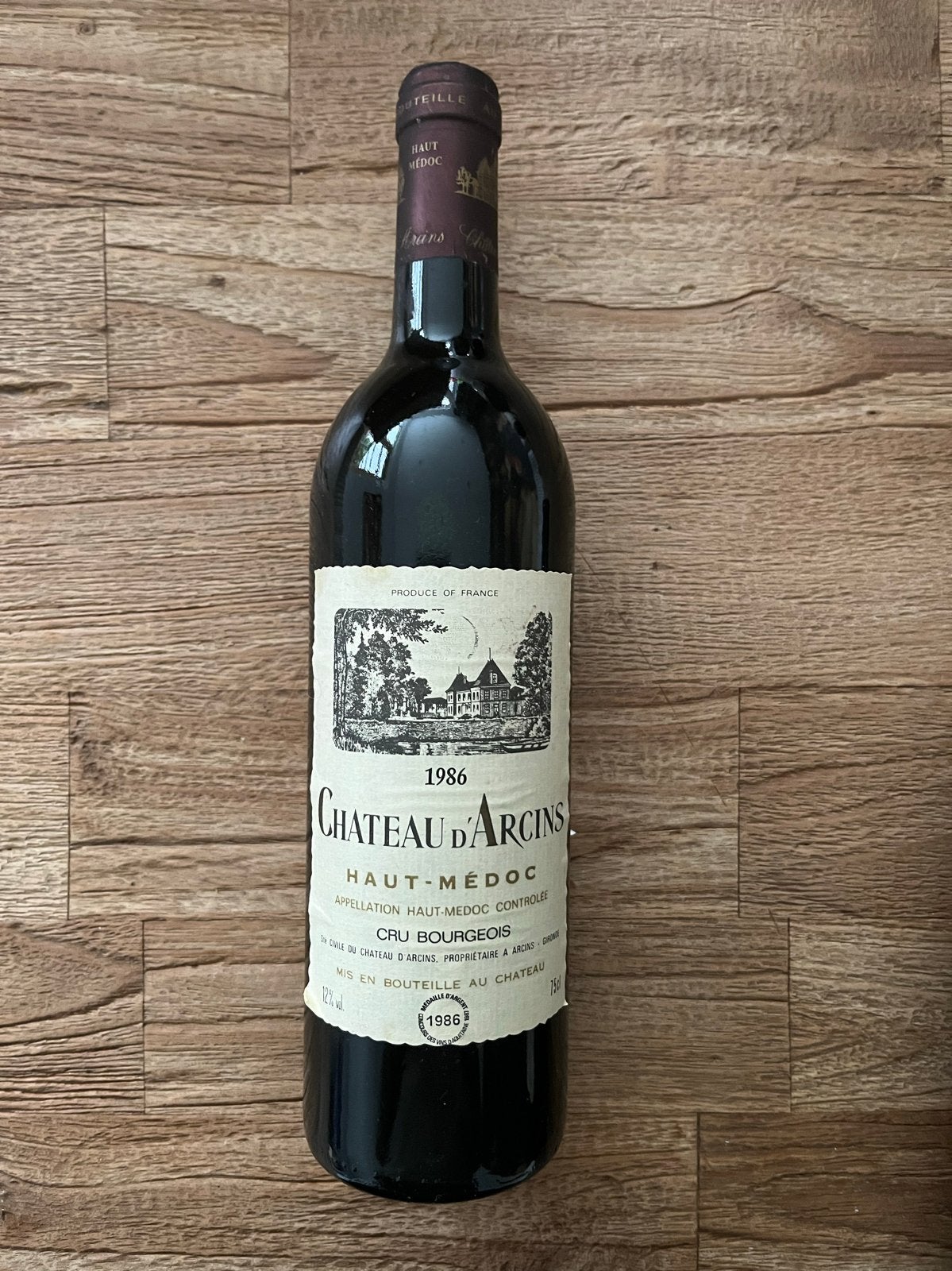 Château d'Arcins Haut-Médoc 1986 - Rode wijn, Ophalen, Frankrijk, Rode wijn
