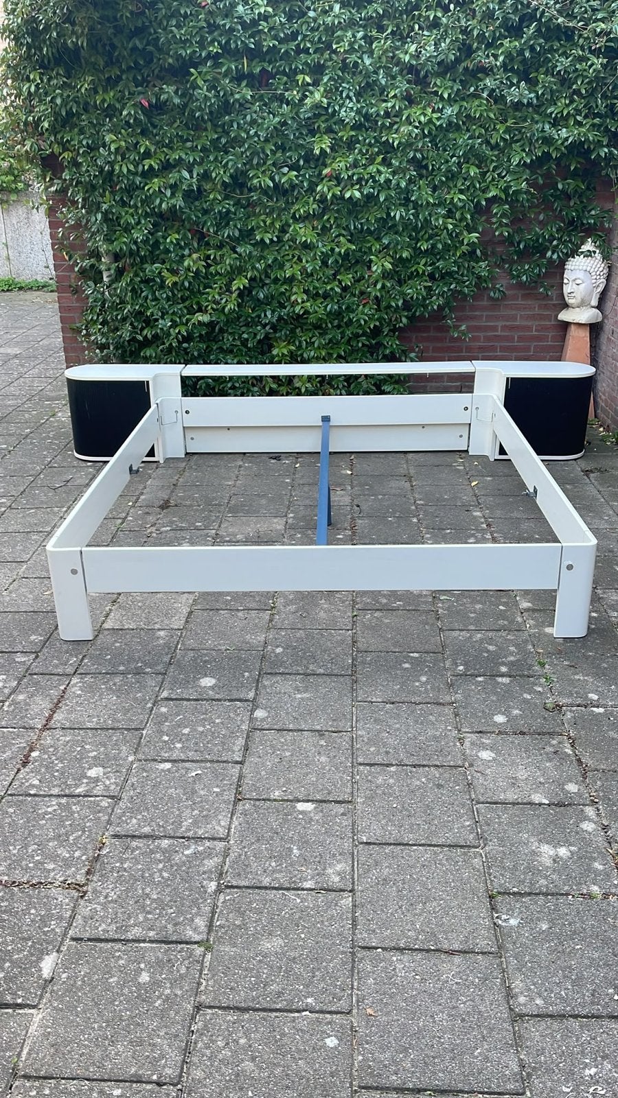 Auping Auronde 180/200/34 wit met ombouw en nachtkastjes, Ophalen, Wit, Tweepersoons, Zo goed als nieuw