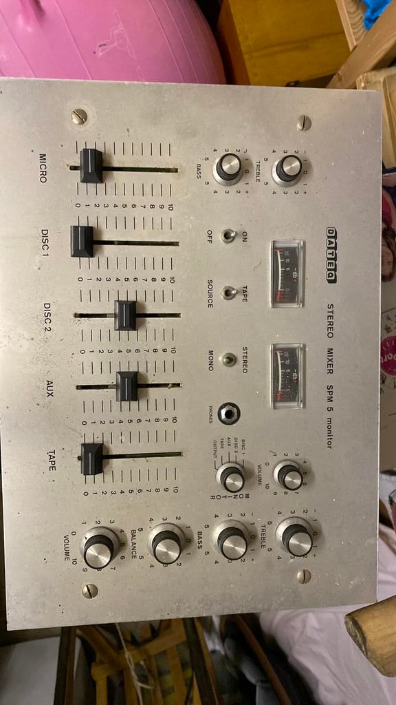 Vintage mengpaneel Dateq SPM 5 monitor, Muziek en Instrumenten, Mengpanelen, Ophalen, Gebruikt, Minder dan 5 kanalen