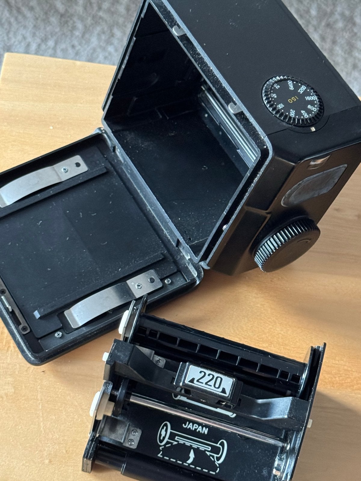 Mamiya 645 Super Pro TL 220 Filmachterwand - Werkend, Ophalen of Verzenden, Gebruikt, Spiegelreflex, Overige Merken