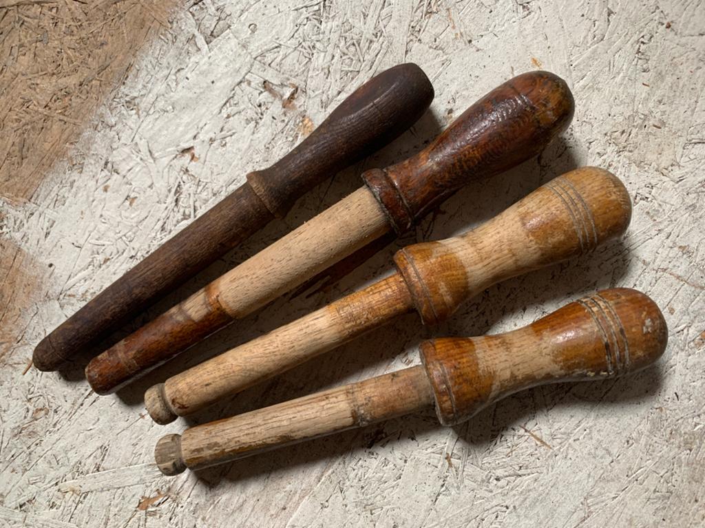 Set van 4 oude korvijnagels van nagelbank, Watersport en Boten, Ophalen of Verzenden, Gebruikt, Overige typen