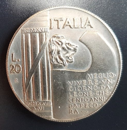 verzilverde herdenkingspenning 1943, Ophalen of Verzenden, Italië, Losse munt