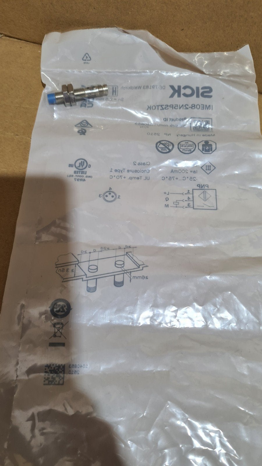 Sick ime08-2n5pszt0k 1040853 inductieve sensor 6mm PNP, Hobby en Vrije tijd, Elektronica-componenten, Ophalen of Verzenden, Nieuw