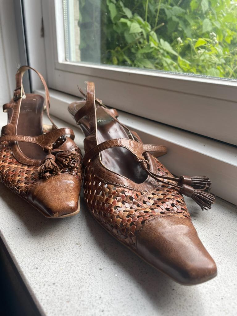 Maripe slingback muiltjes maat 43, Bruin, Gedragen, Sandalen of Muiltjes, Ophalen of Verzenden