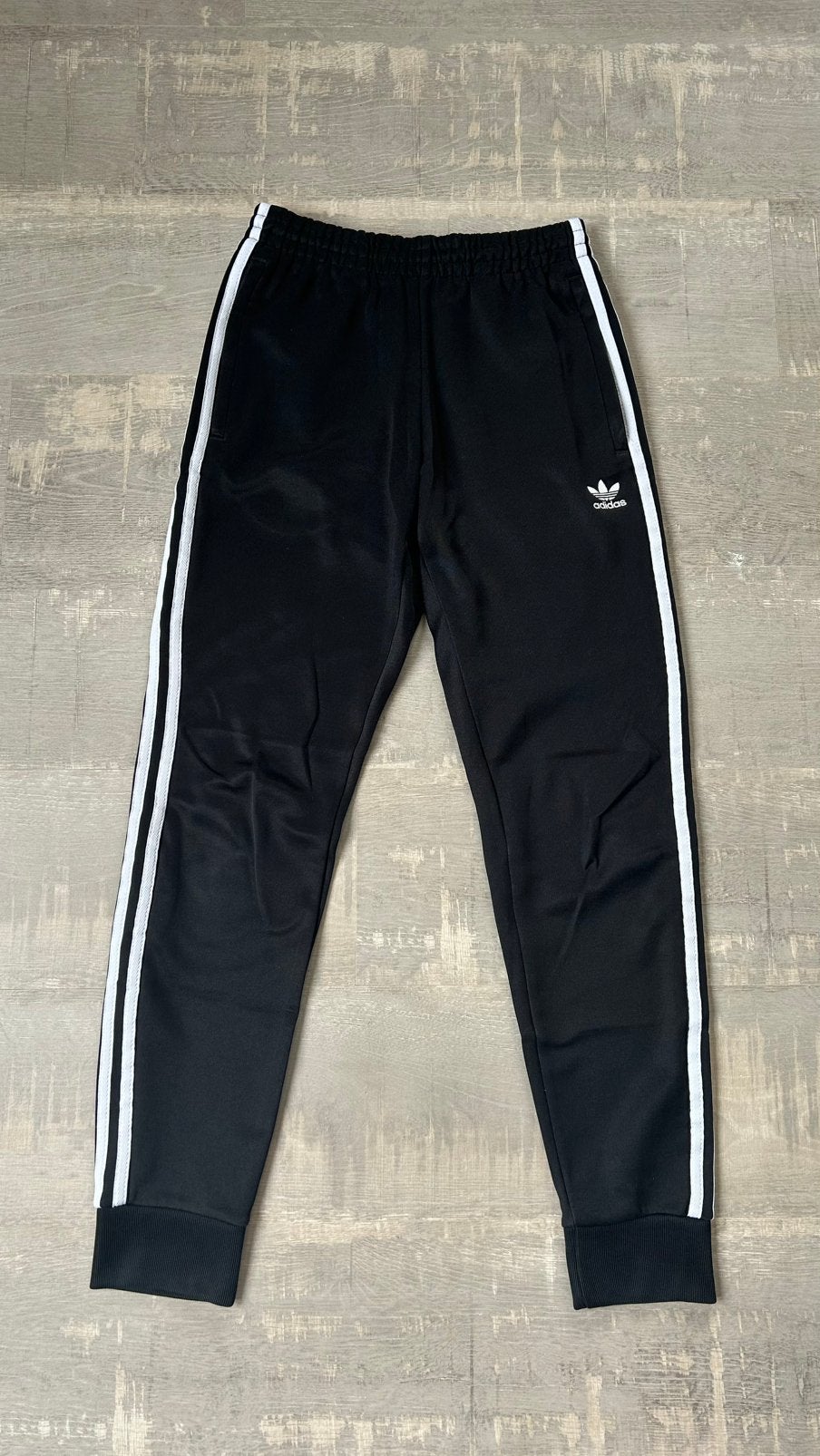Adidas trainingsbroek, Ophalen, Maat 48/50 (M), Zwart, Zo goed als nieuw