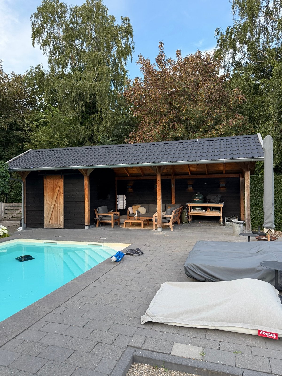 Luxe Tuinhuis met Overkapping en Berging, Tuin en Terras, Ophalen, Zo goed als nieuw, Veranda