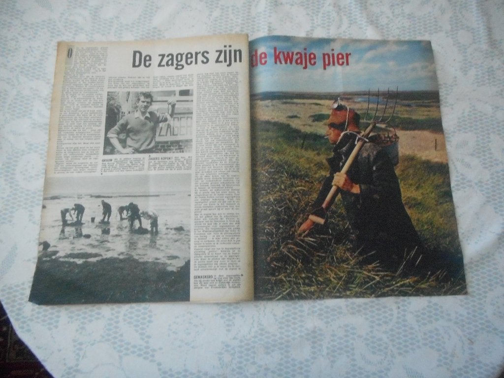 Oosterschelde-slikken. Zagers zijn kwaje pier. 1962., Ophalen of Verzenden, 1960 tot 1980, Nederland, Knipsel(s)