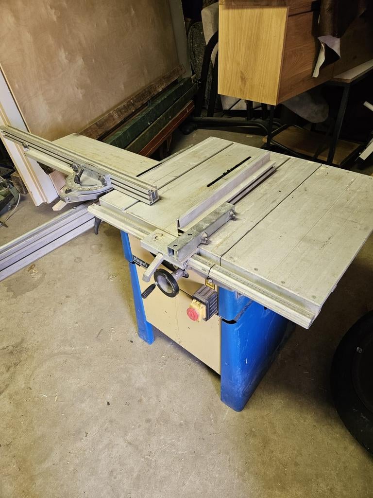 Zaagtafel zaag machine Scheppach + geleider, Doe-het-zelf en Verbouw, Ophalen, 1200 watt of meer, Cirkelzaag, 70 mm of meer