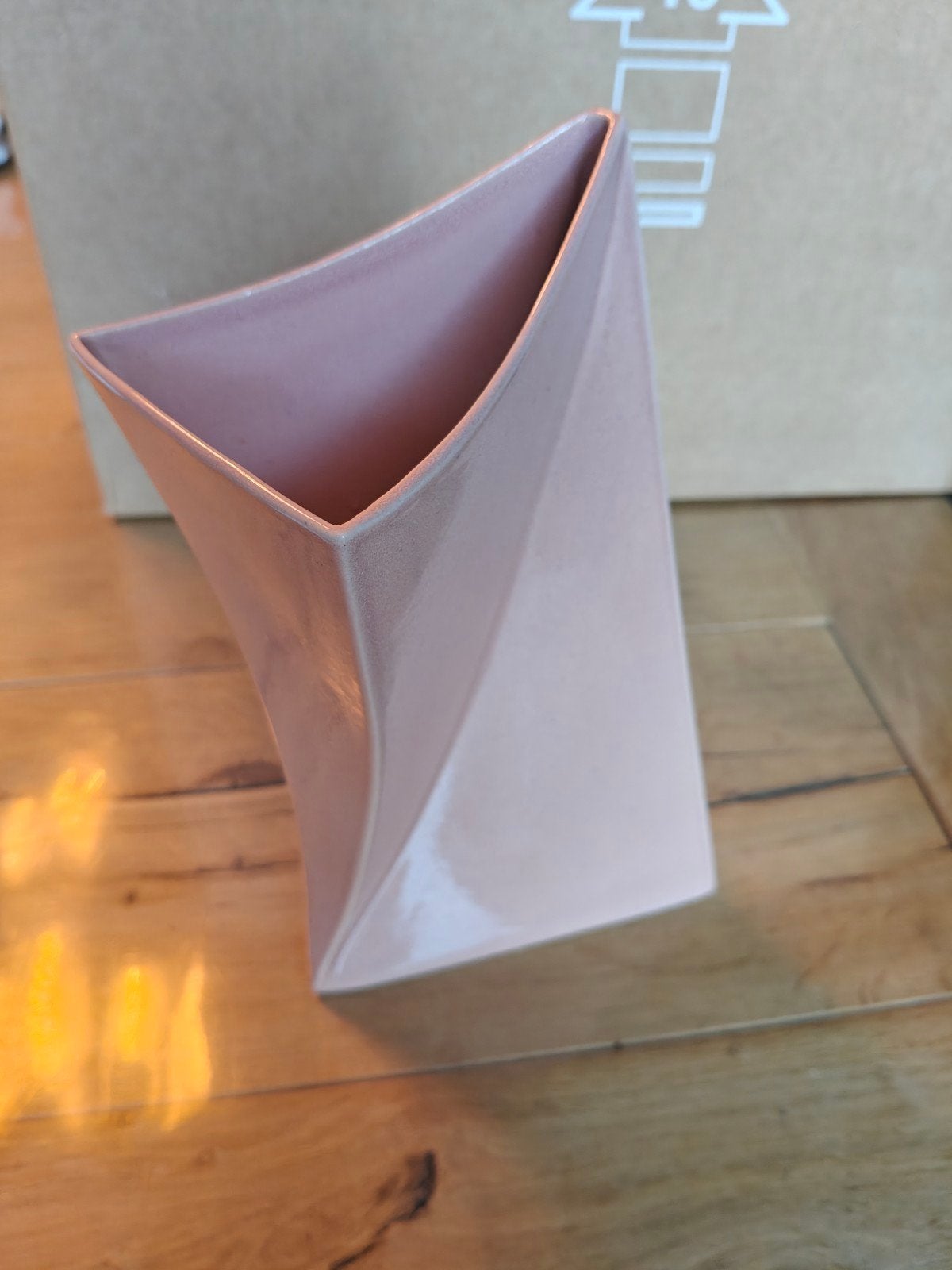 pastelroze vaas 25cm hoog C.v.B. 1989, Antiek en Kunst, Ophalen of Verzenden