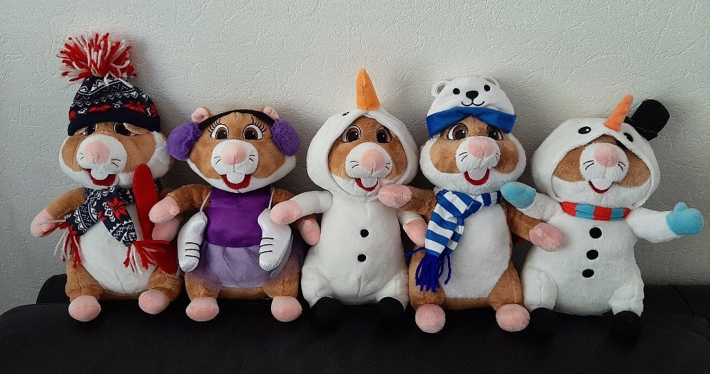5 AH hamster knuffels winter, Verzamelen, Albert Heijn, Verzenden