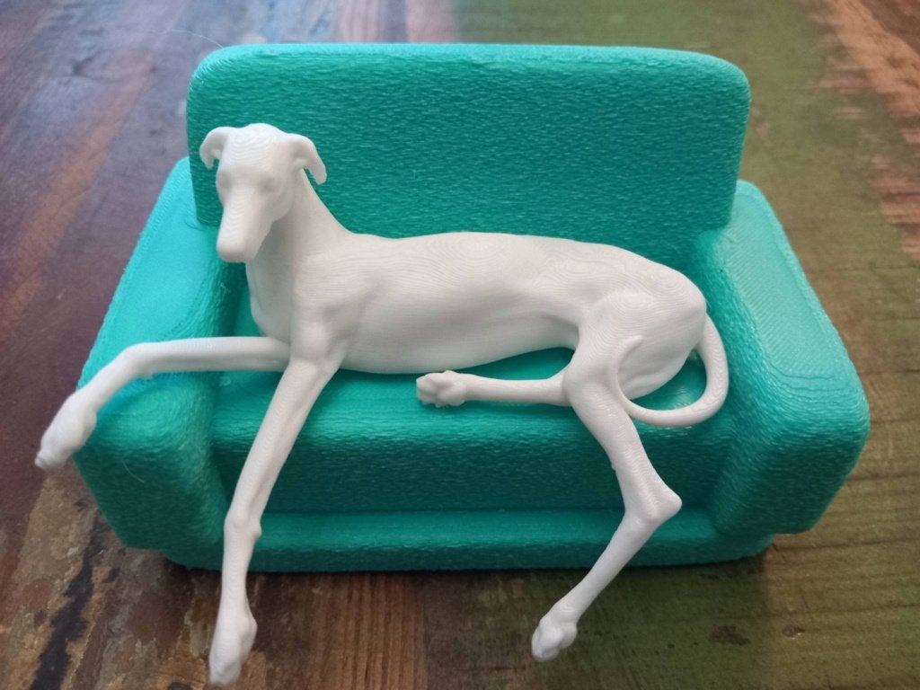 Mintgroen Bankje met Windhond, Verzenden, Nieuw, Dier