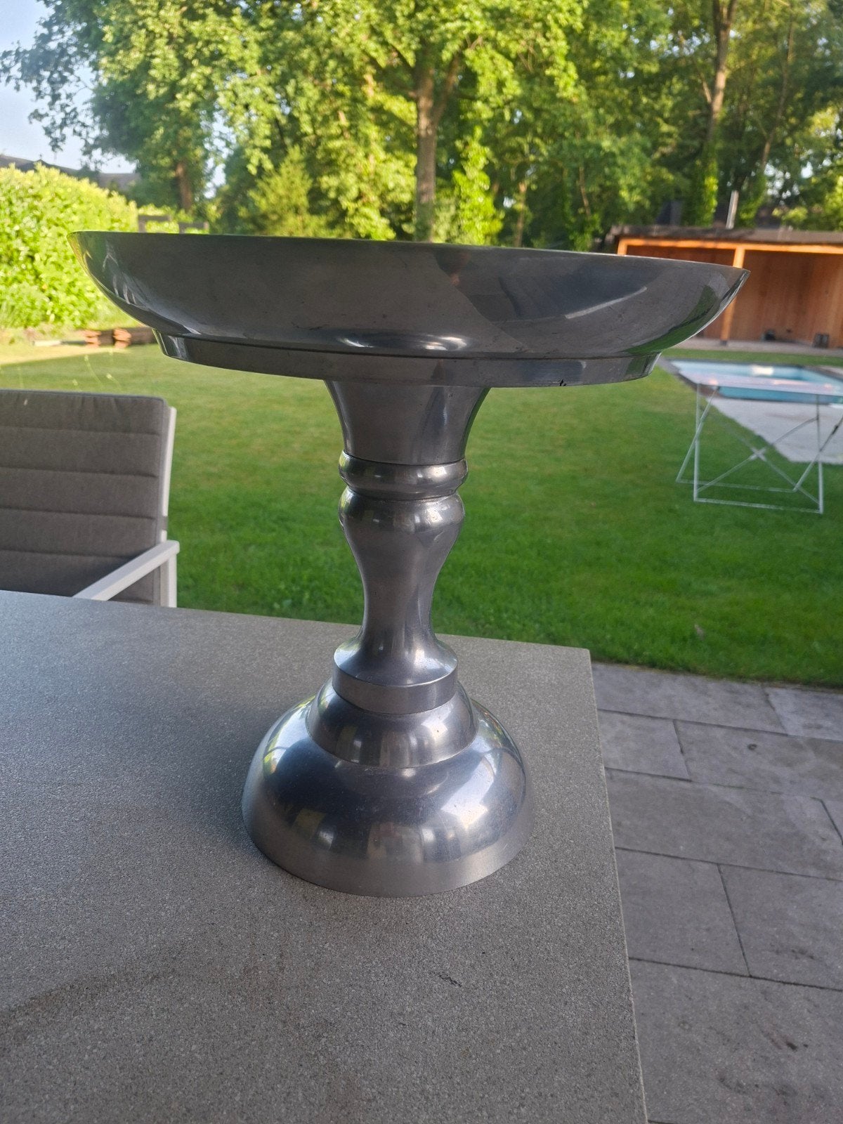 Decoratieve schaal op voet - Hoogte 40cm, Breedte 38cm, Ophalen of Verzenden