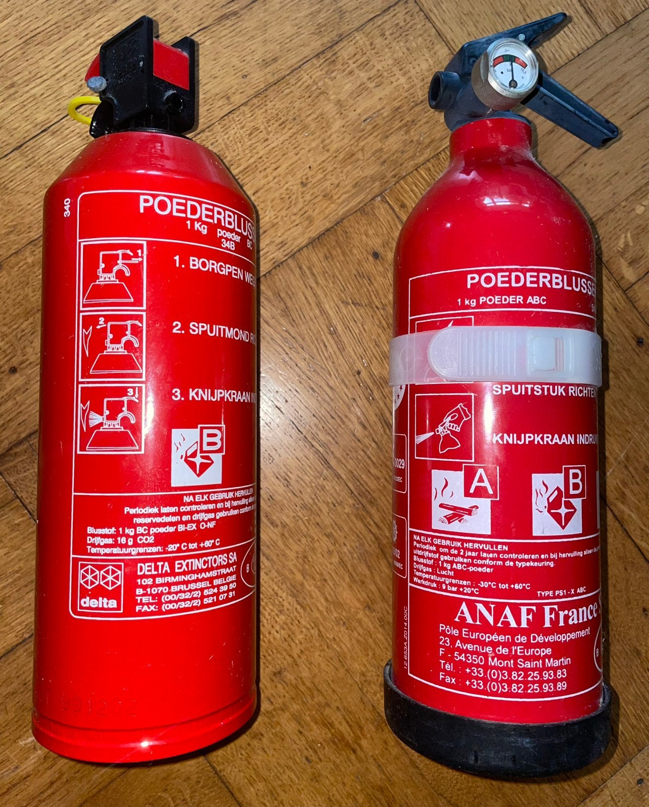1 kg poederblusser brandblusser verlopen, Huis en Inrichting, Brandblussers en Brandkasten, Ophalen, Zo goed als nieuw