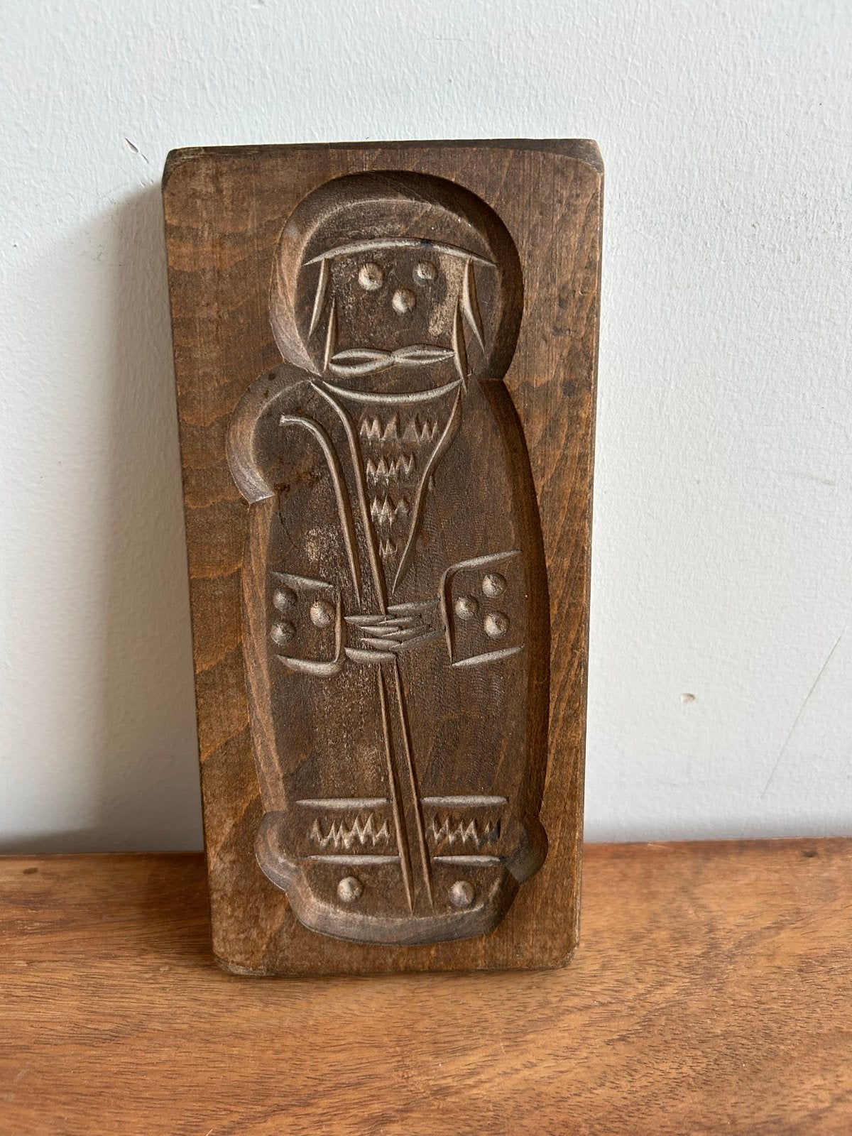 Antieke Houten Speculaasplank - Man met Baard, Ophalen of Verzenden
