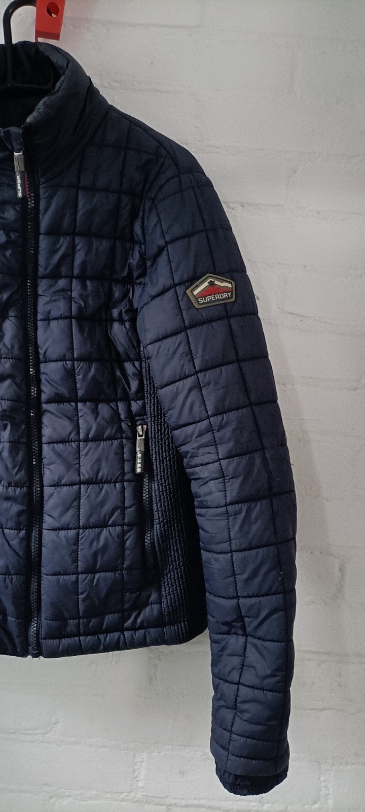 Superdry gewatteerde jas - Maat S, Ophalen of Verzenden, Zo goed als nieuw, Blauw