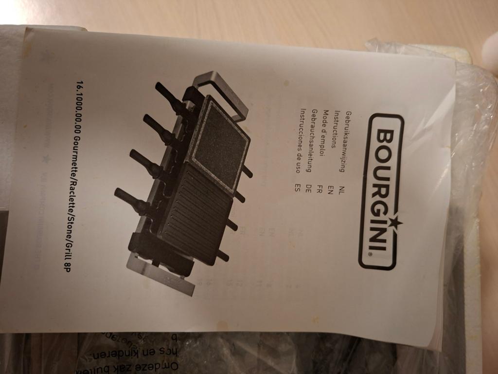 Bourgini Gourmet Raclette Stone/Grill 8P - gebruikt, Witgoed en Apparatuur, Ophalen of Verzenden, Gebruikt