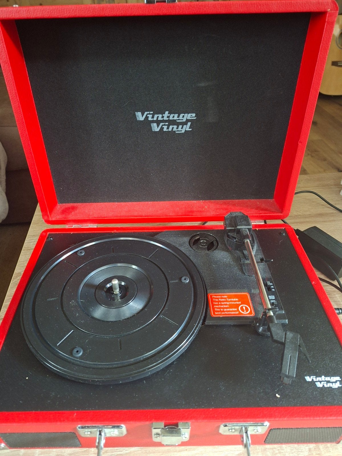 Vintage Vinyl Koffer Platenspeler Rood, Ophalen of Verzenden, Gebruikt, Platenspeler, Overige merken