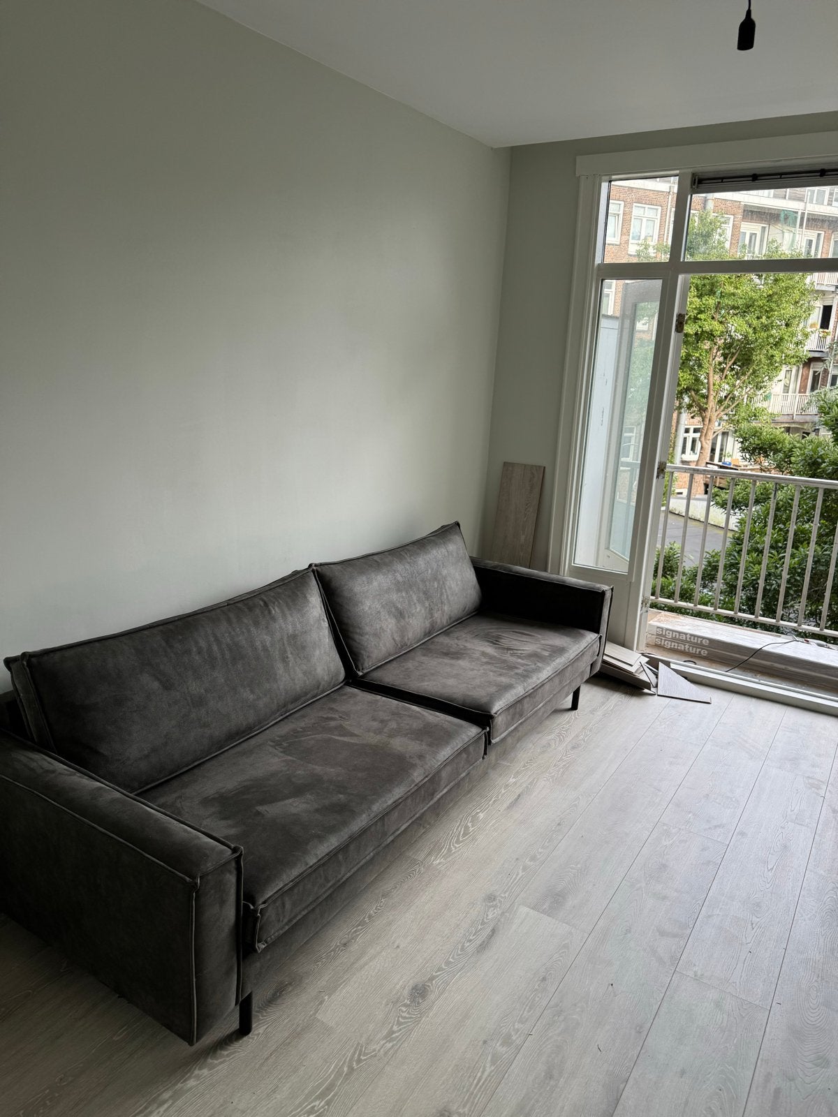 Wehkamp Home eco-leren 4-zitsbank Lexington, Huis en Inrichting, Banken | Bankstellen, Ophalen, 250 tot 300 cm, Zo goed als nieuw