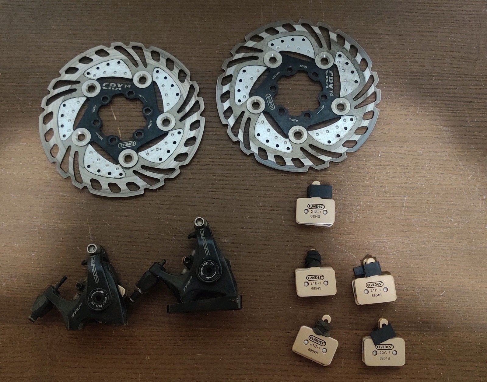 Set mechanische disc schijf TRP met veel nieuwe remblokken, Ophalen of Verzenden