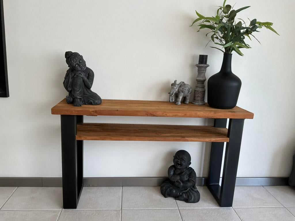 Side table, Ophalen, Strak, 100 tot 150 cm, Teakhout