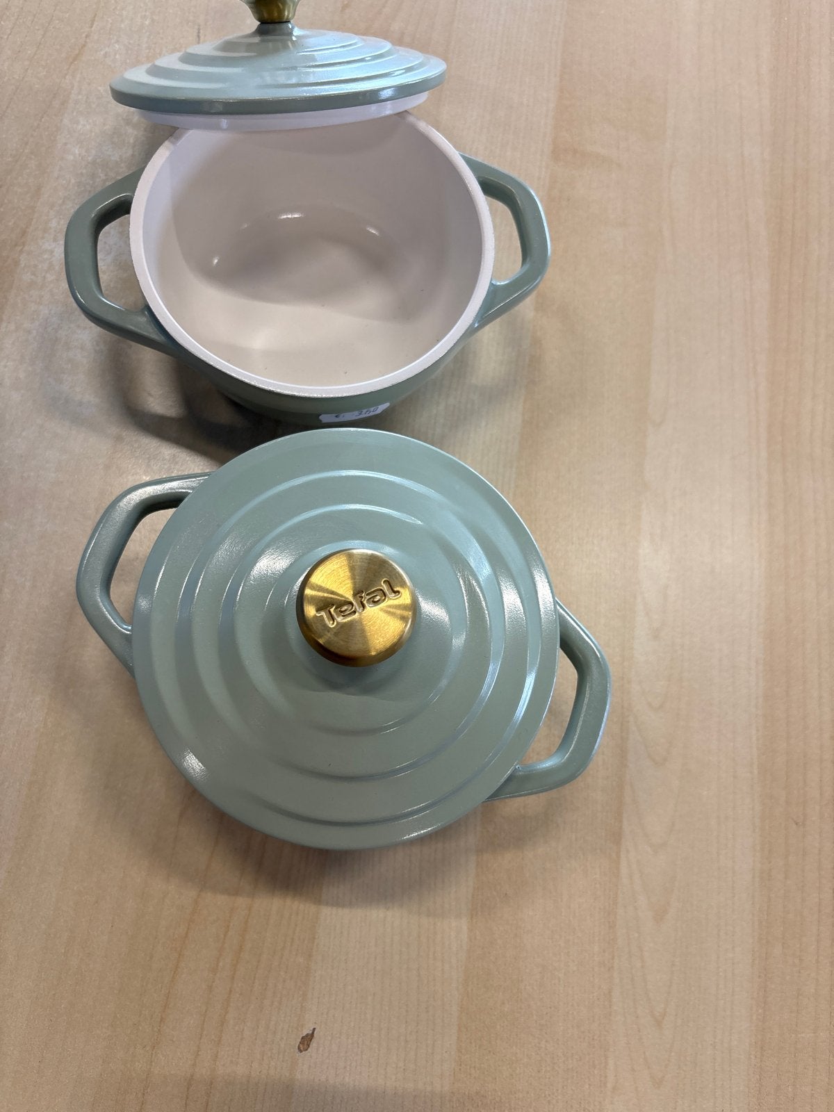 2x Klein Tefal Braadpan - Nieuwstaat - Lichtblauw, Overige materialen, Tefal, Braadpan, Met deksel