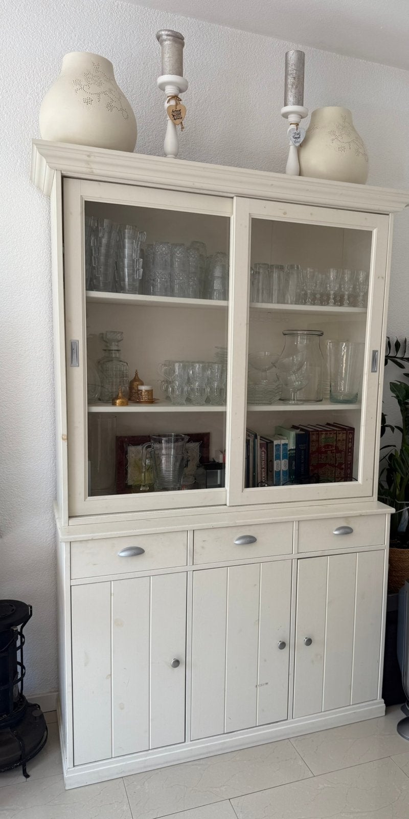 Vitrine kast, Ophalen, 50 tot 100 cm, Zo goed als nieuw, 150 tot 200 cm