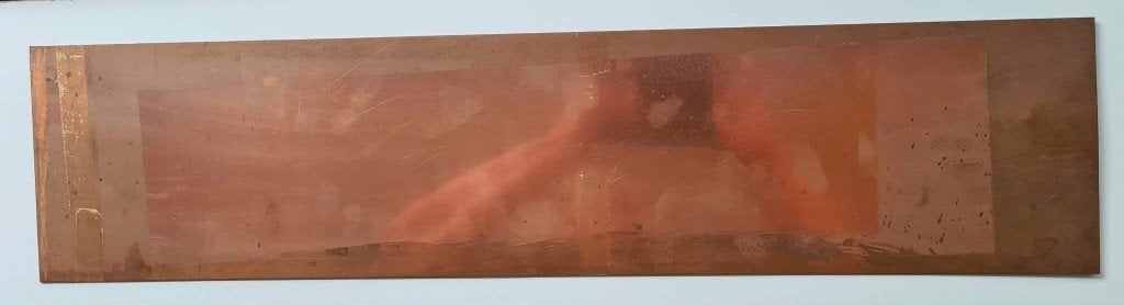 Koperen plaat voor etsen of gravures, Overige technieken, Blanco verso, 70 cm, 16 cm