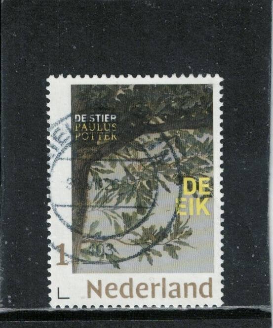 Nederland kaderzegel Paulus Potter - De eik, Ophalen of Verzenden, Gestempeld
