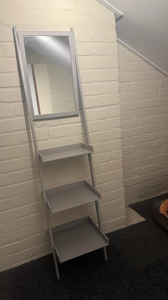 Grijze ladder spiegel met planken, Ophalen, Minder dan 50 cm, Gebruikt, 150 tot 200 cm