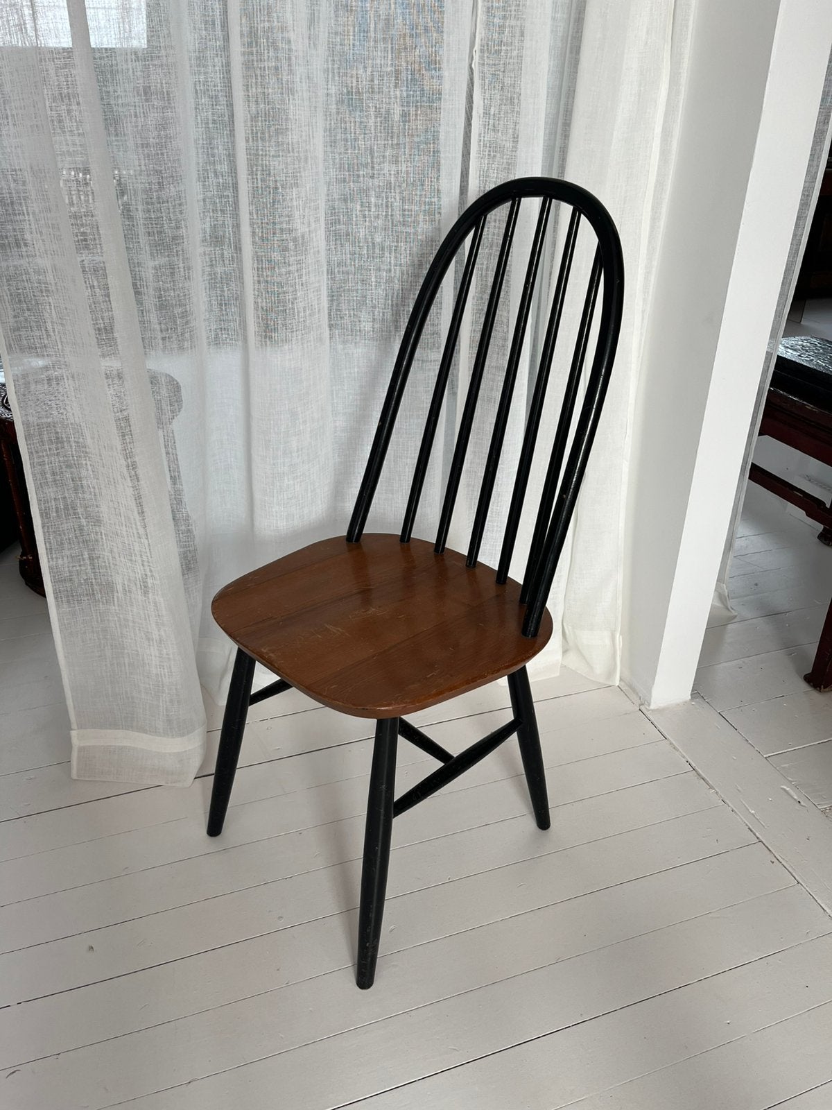 AUTHENTIEKE VINTAGE STOEL SPIJLENSTOEL TAPIOVAARA SCANDI, Ophalen